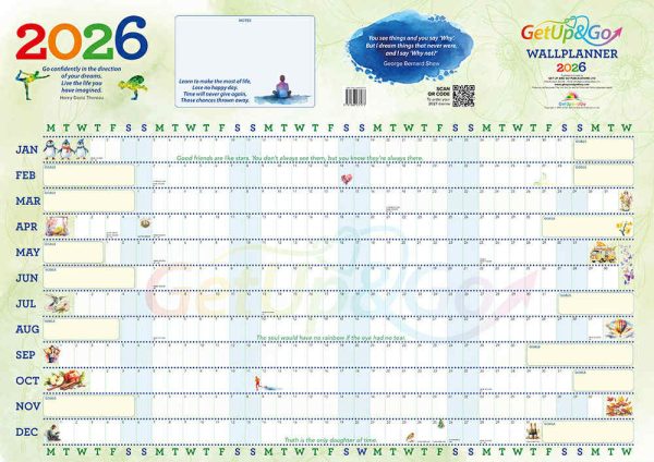 Wall Planner for 2026 - A1 Illustrated Print - Full Year View