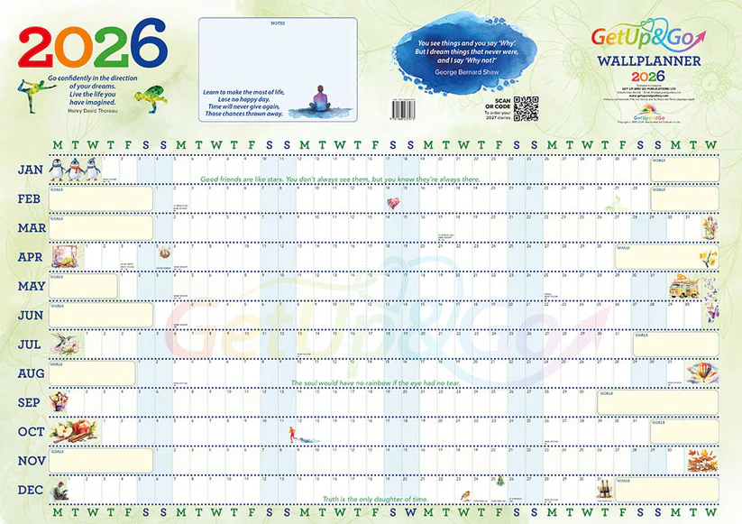 Wall Planner for 2026 – A1 Illustrated Print – Full Year View